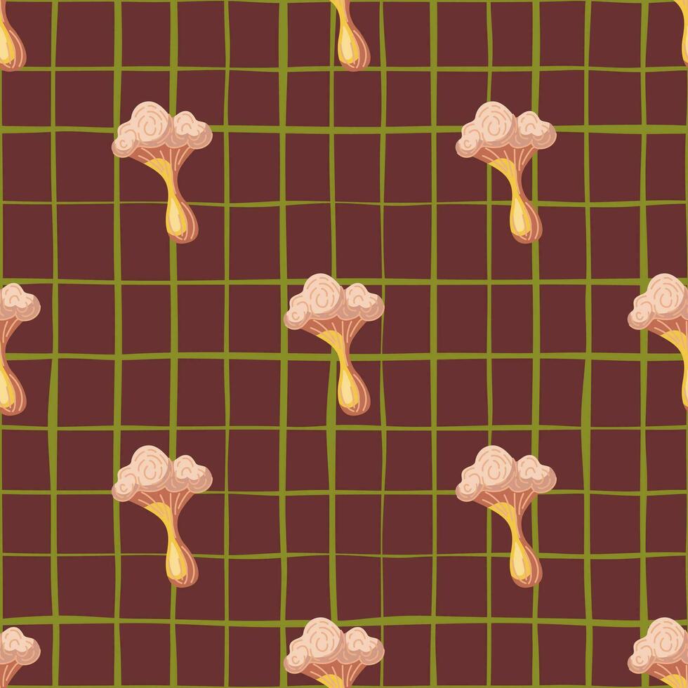 Simple psychedelic mushrooms seamless pattern. Magical fly agaric wallpaper. vector