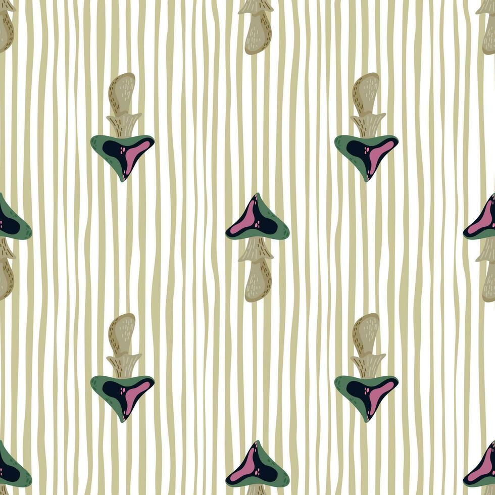 Psychedelic mushrooms seamless pattern. Magical fly agaric wallpaper. vector