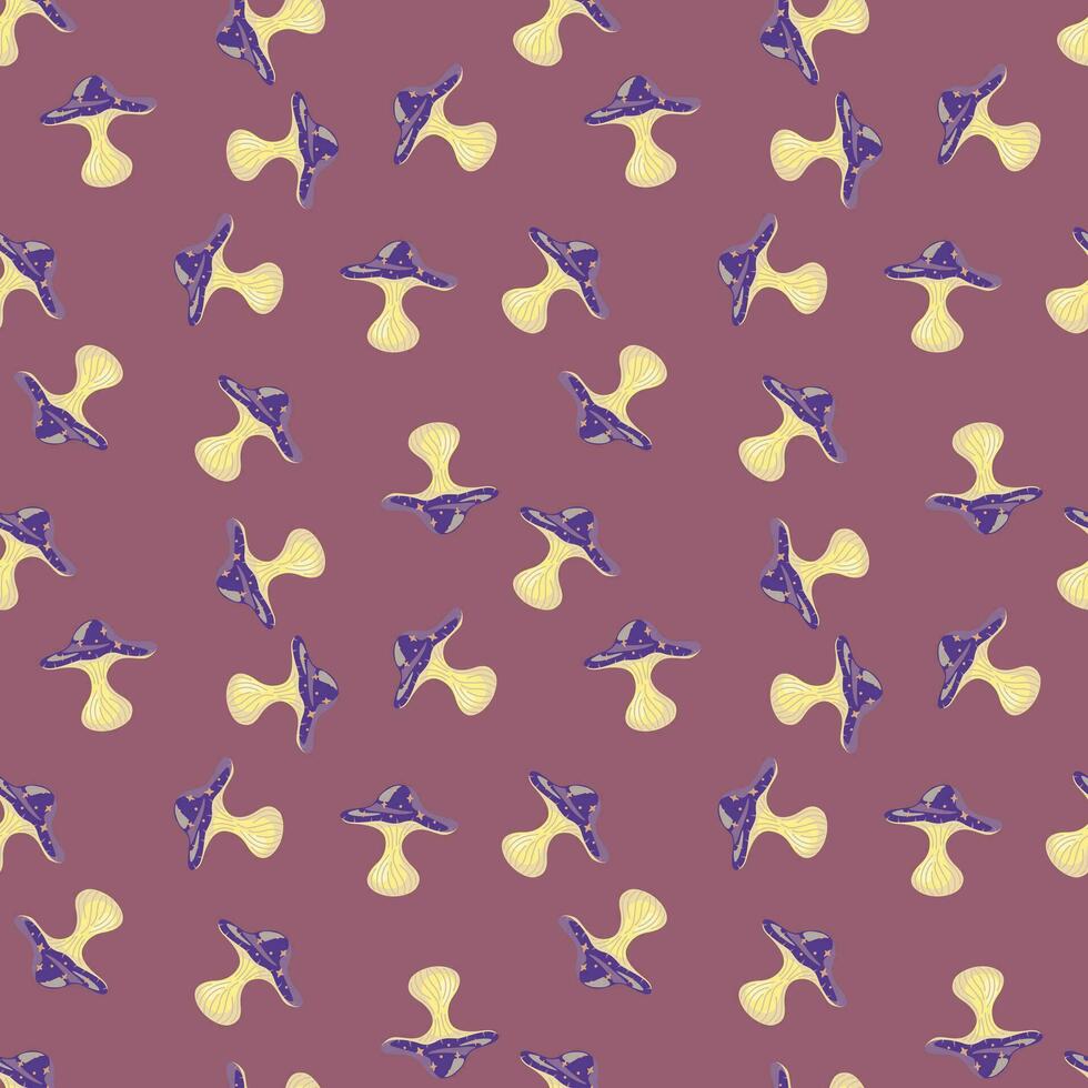Hand drawn psychedelic mushrooms seamless pattern. Magical fly agaric wallpaper. vector