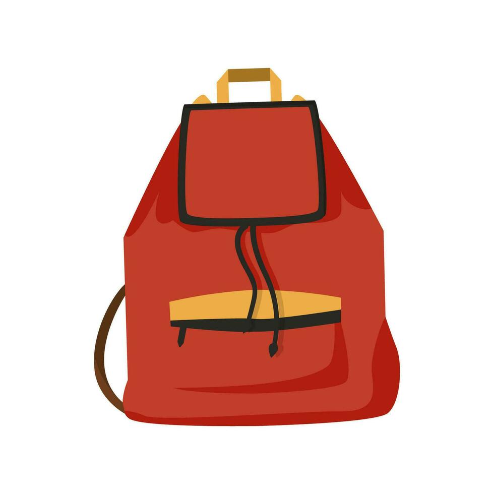 Vector illustration of a red school backpack. Knapsack for books and textbooks for school and students