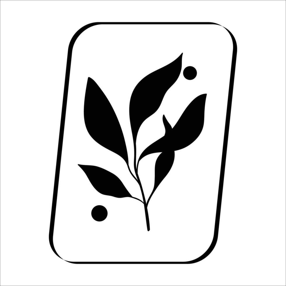 Divination card icon, tarot or botanical card with predictions. Mystic and esoteric simple icon vector