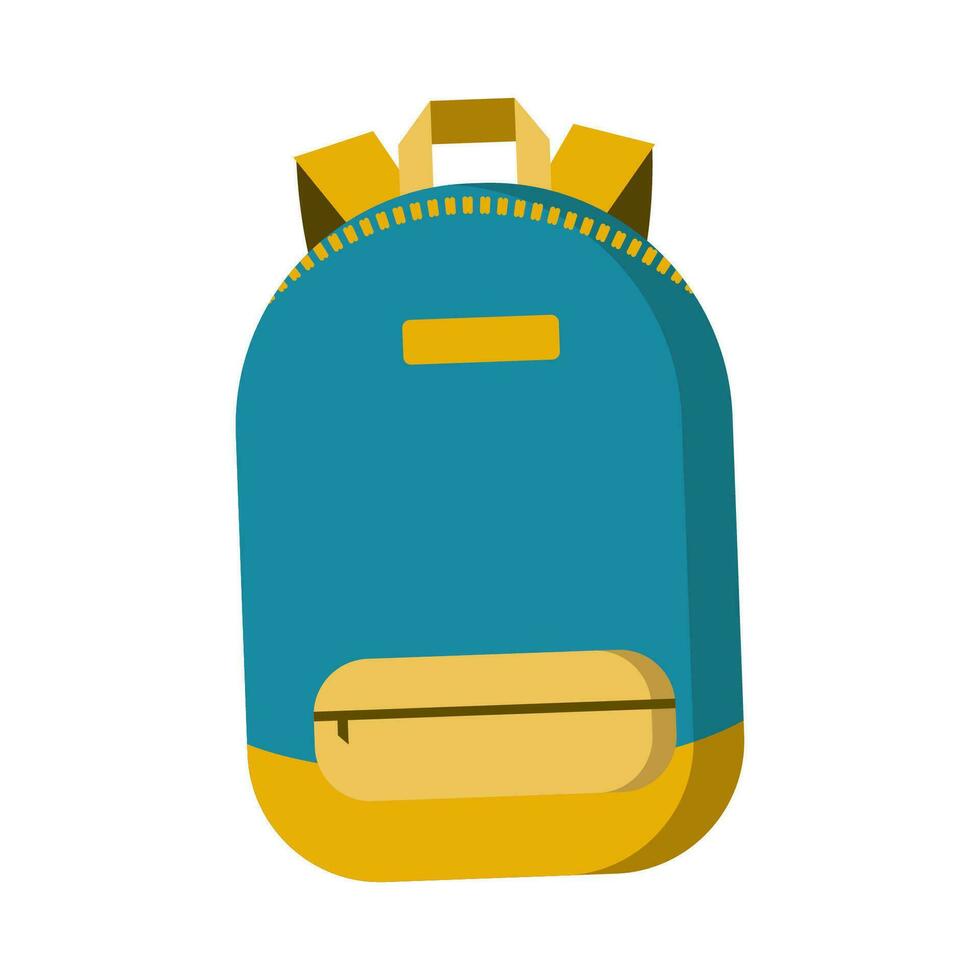 blue school backpack. Knapsack for books and textbooks for school and students vector