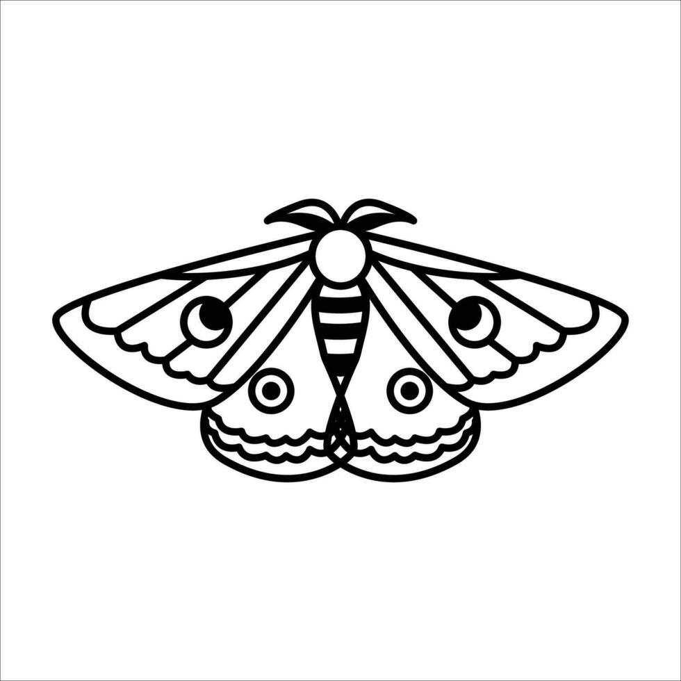 Night moth or butterfly. Mysticism and esoteric simple icon vector
