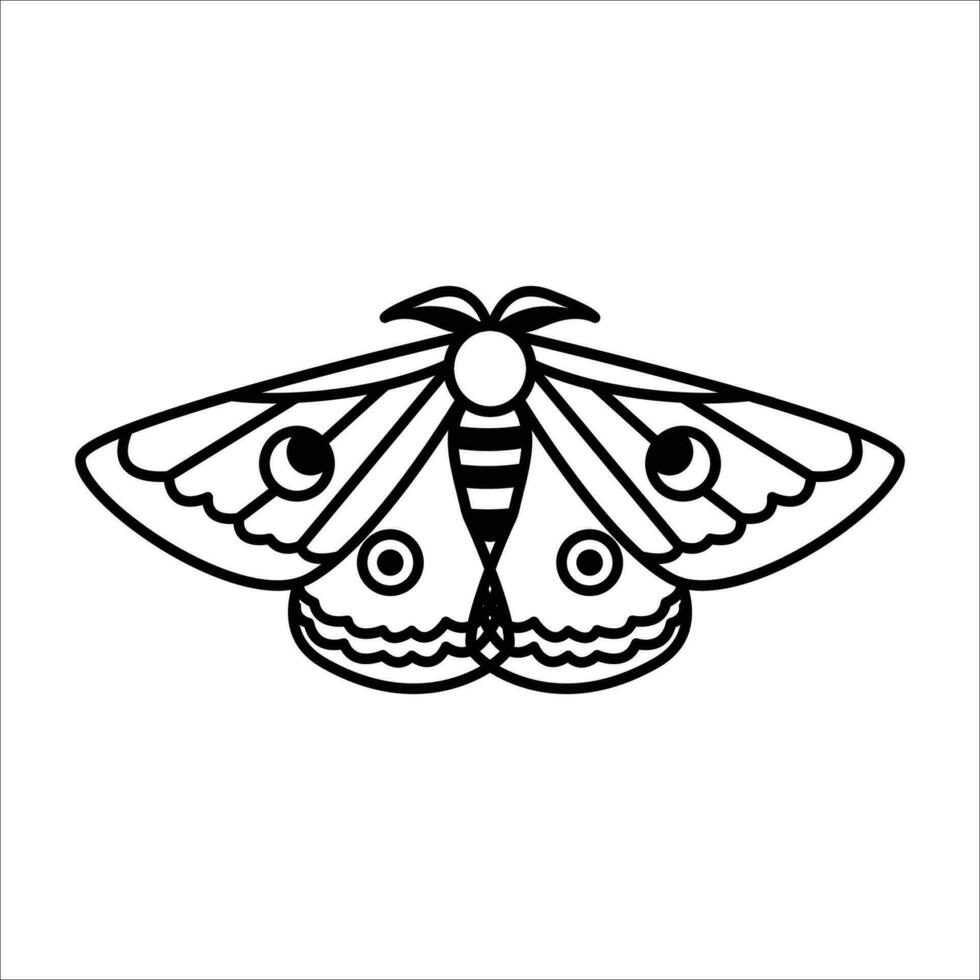 Night moth or butterfly. Mysticism and esoteric simple icon vector