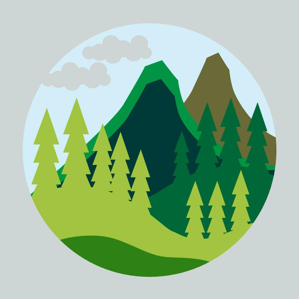 flat design vector landscape nature