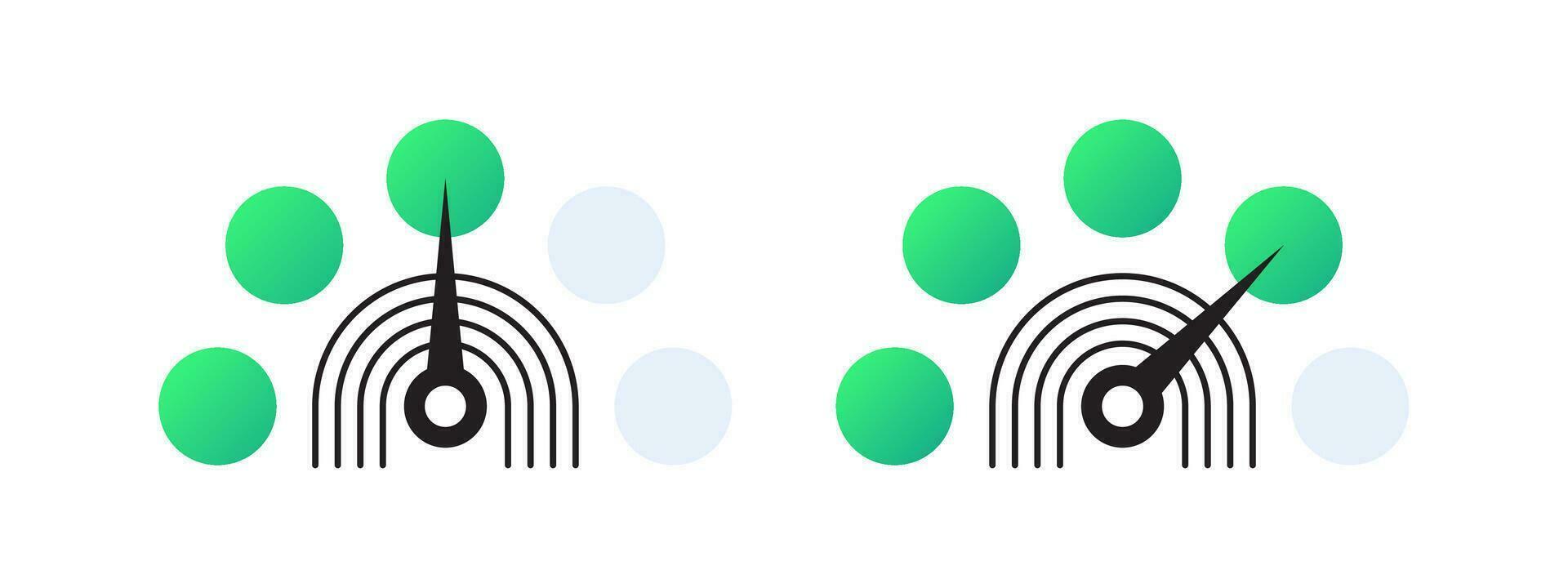 Speed indicator sign. Risk Gauge Scale. Dial indicator. Vector scalable graphics