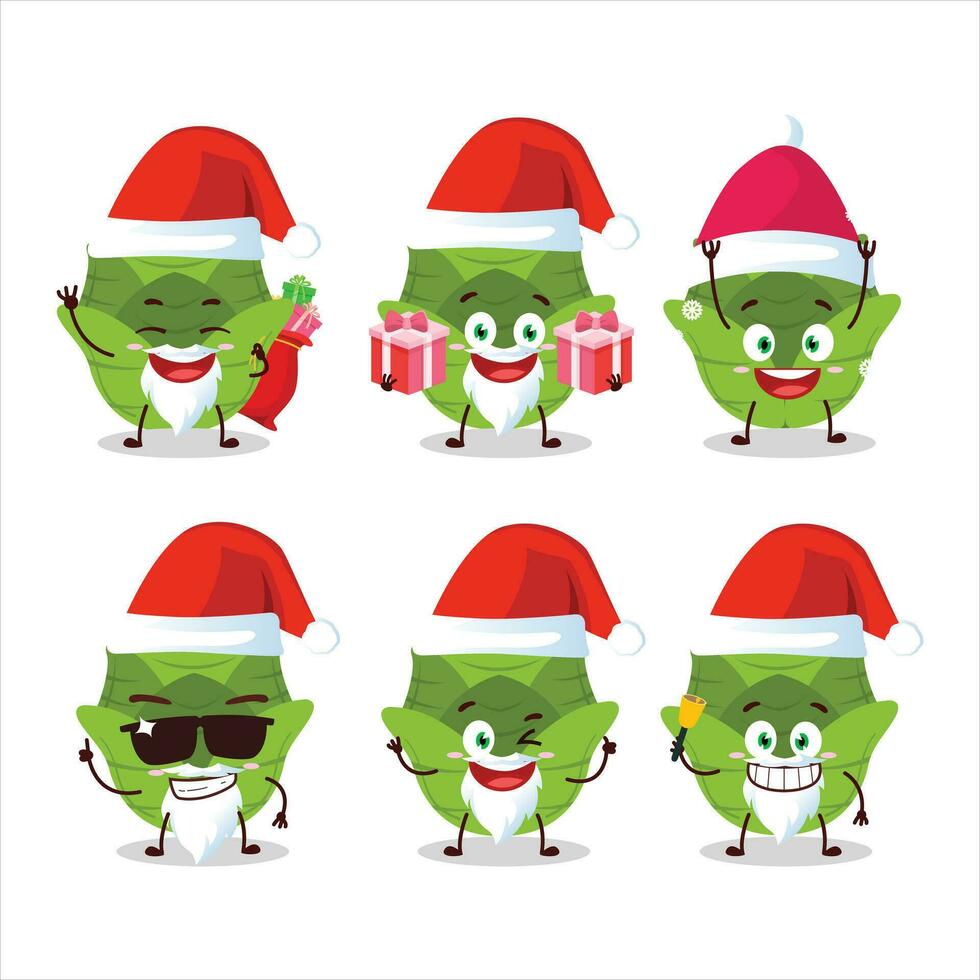 Papa Noel claus emoticones con Saboya repollo dibujos animados personaje vector