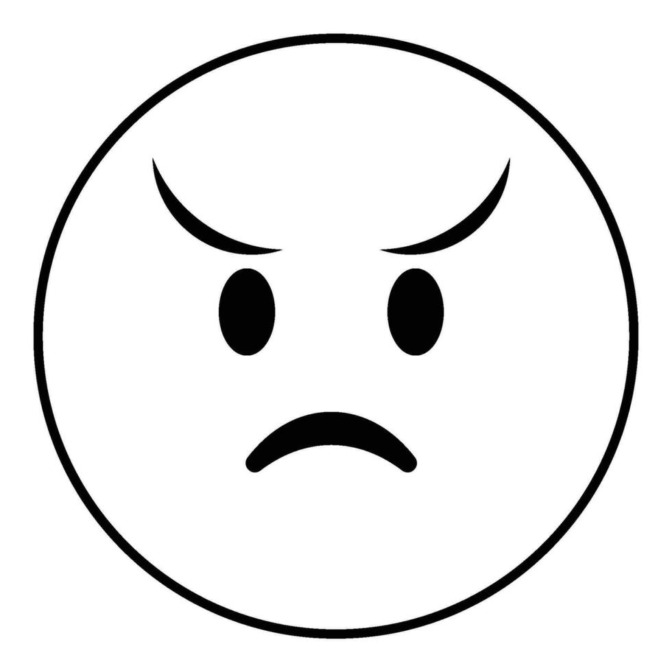 angry face icon vector