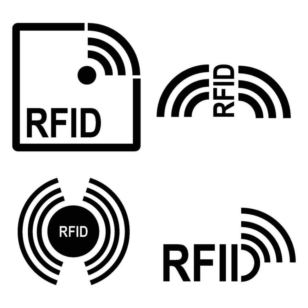 Radio-frequency identification key fob with button icon vector sign