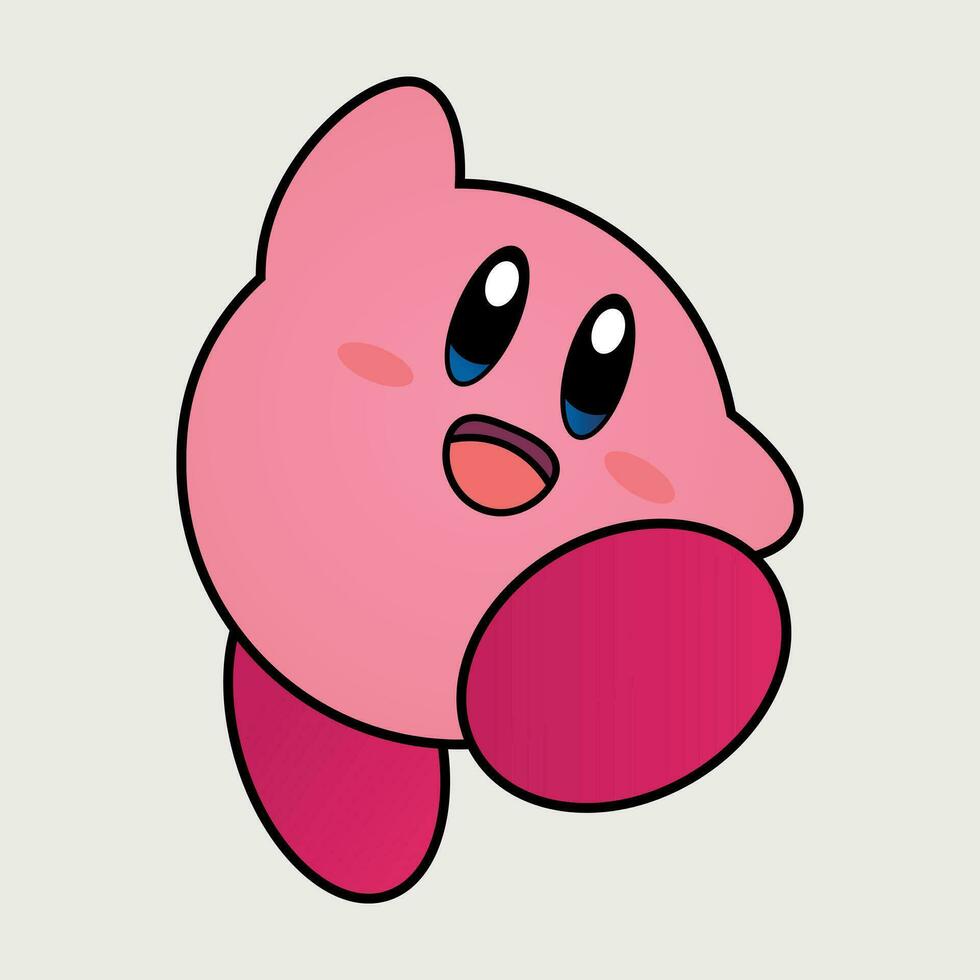 Kirby vector design, 2D illustration