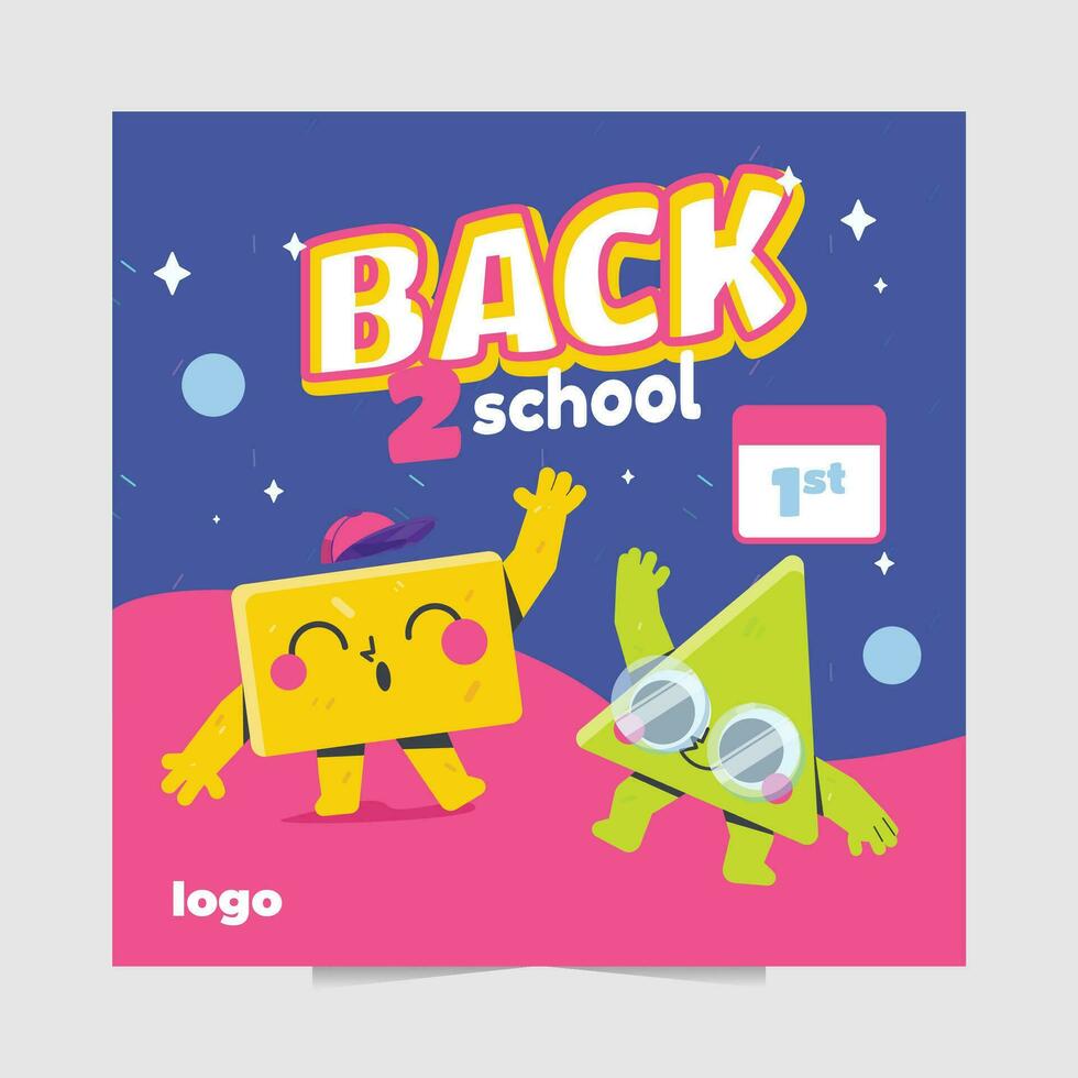 flyer of back to school illustration vector template