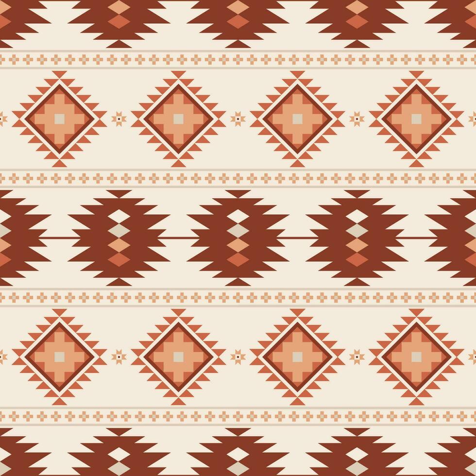 Ethnic Aztec seamless pattern Tribal Navajo patternGeometric ornament Vector illustration in boho style Rug textile print texture