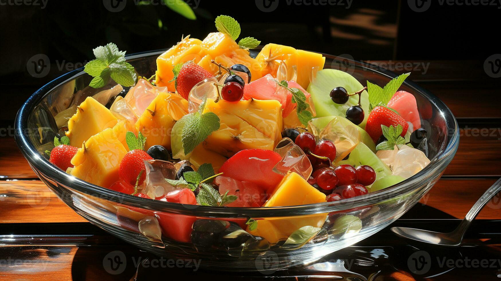 Fresco y dulce Fruta ensalada foto