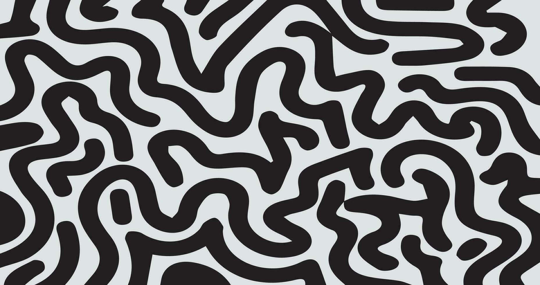 Abstract pattern features wavy lines in black and white. The lines are curved and twisted, creating a sense of fluidity and movement. It is a perfect choice for a design background or texture. vector