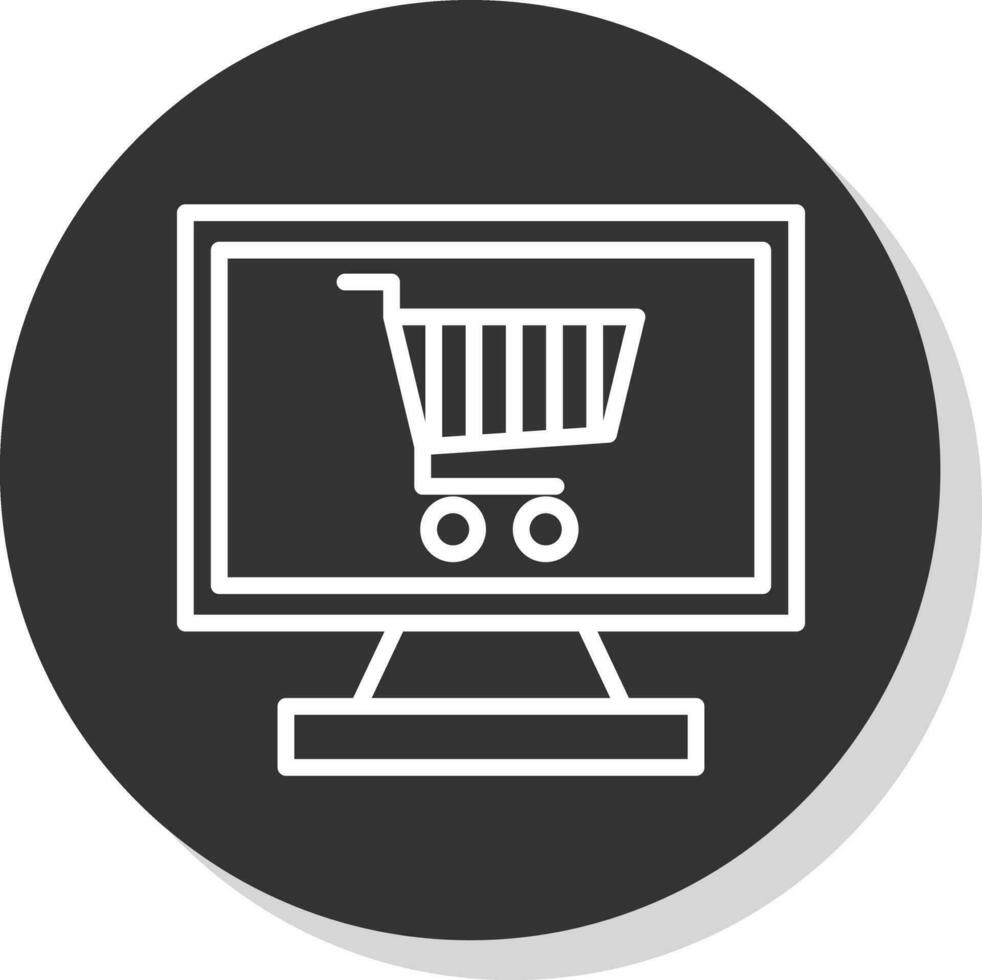 en línea compras vector icono diseño