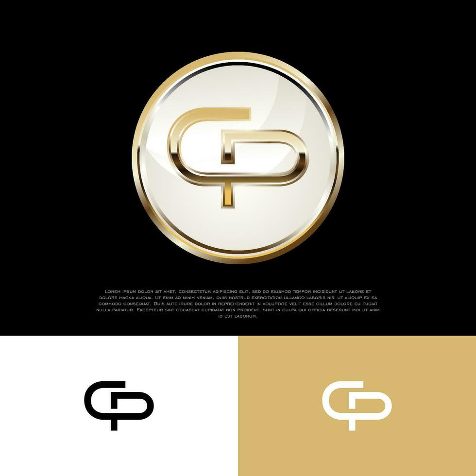 CP Initial Modern Luxury Emblem Logo Template for Business vector