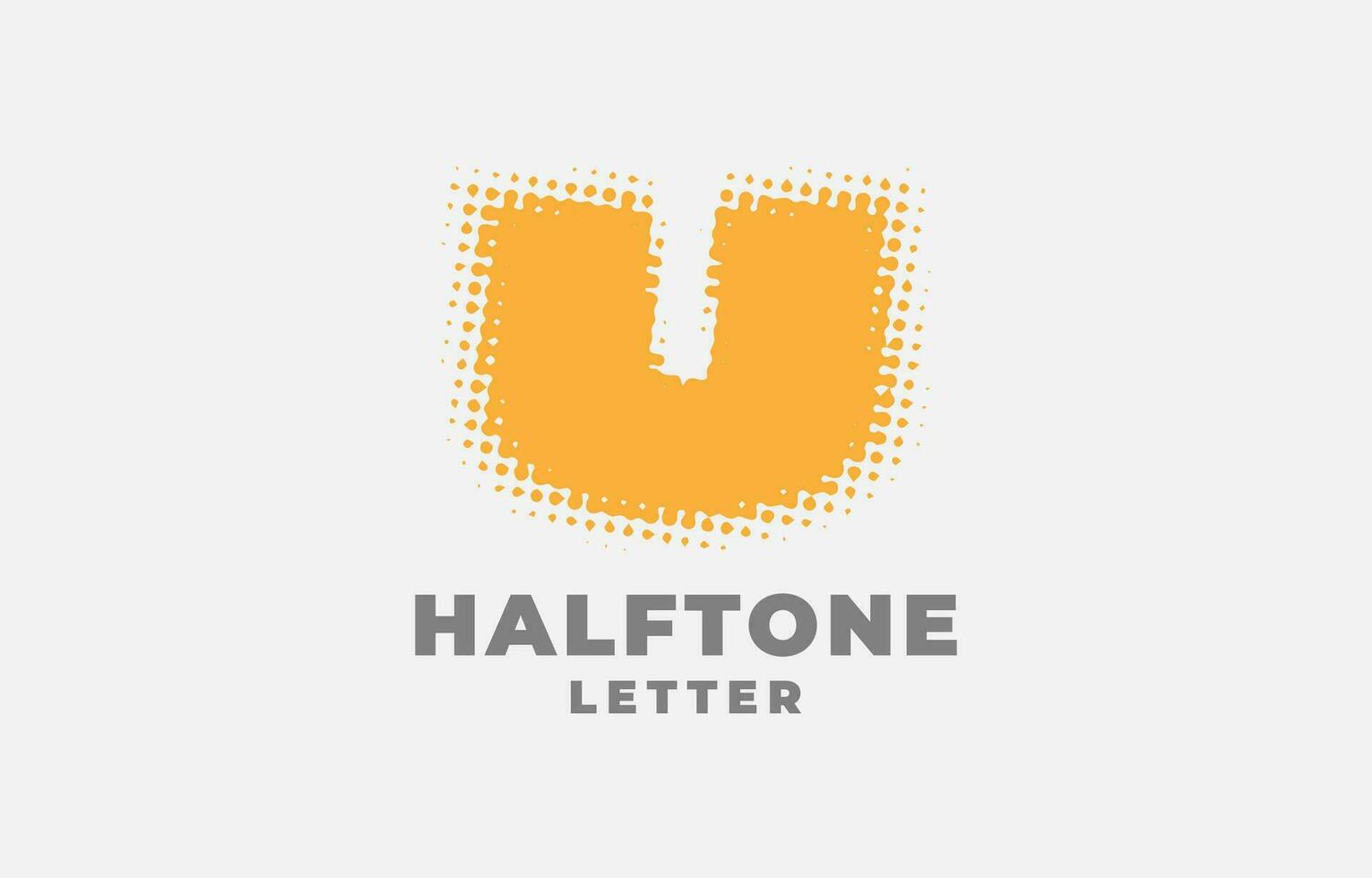 letter U halftone vector logotype design