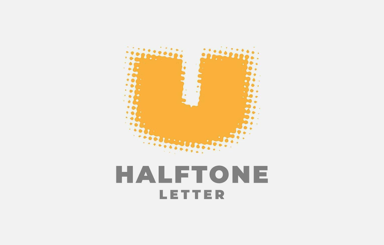 letter U halftone vector logotype design