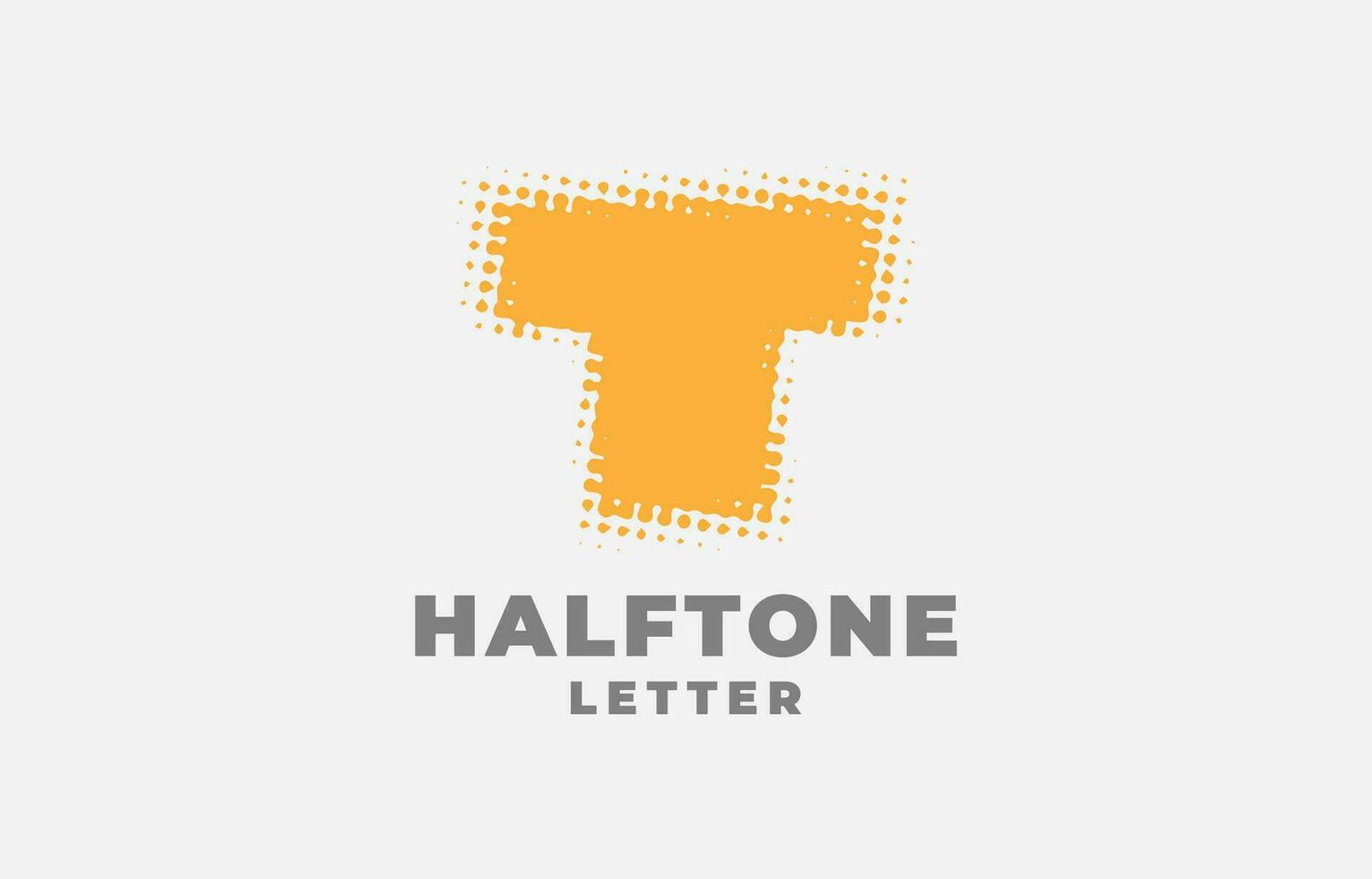 letter T halftone vector logotype design