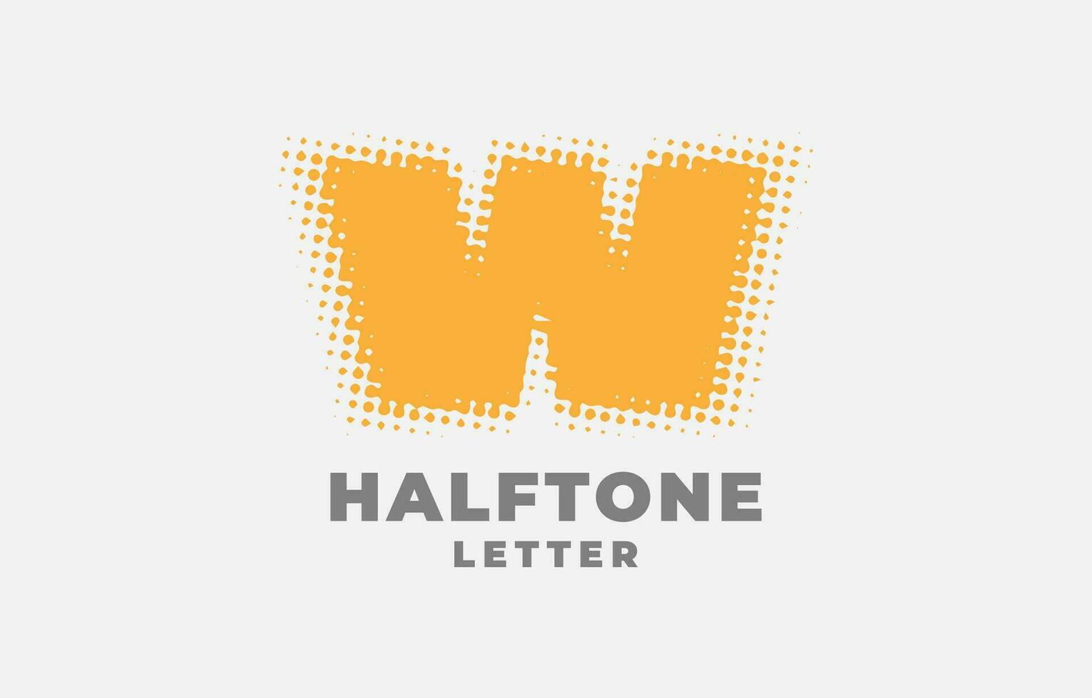 letter W halftone vector logotype design