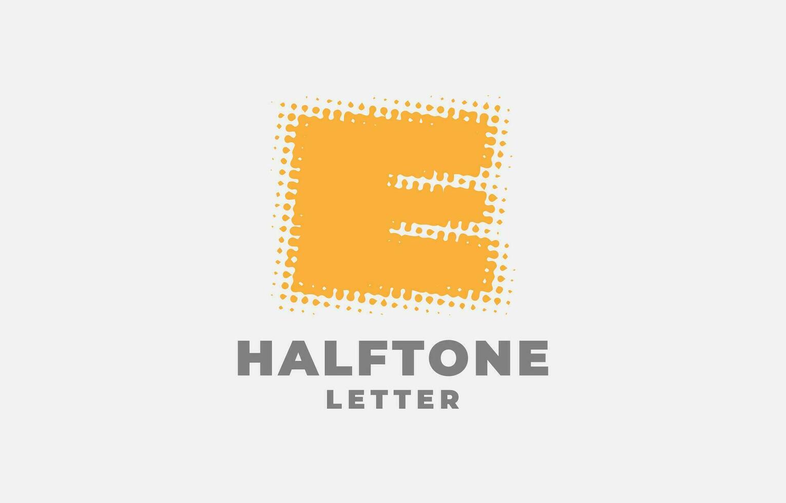 letter E halftone vector logotype design