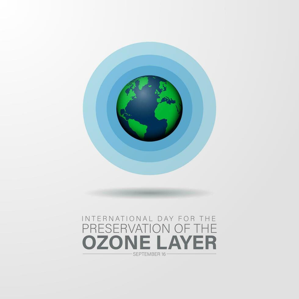 International Day For The Preservation Of The Ozone Layer September 16 Background Vector Illustration