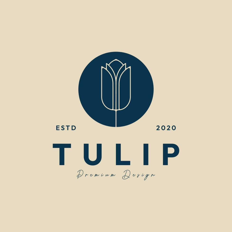 tulipán flor línea Arte logo minimalista modelo icono vector ilustración diseño