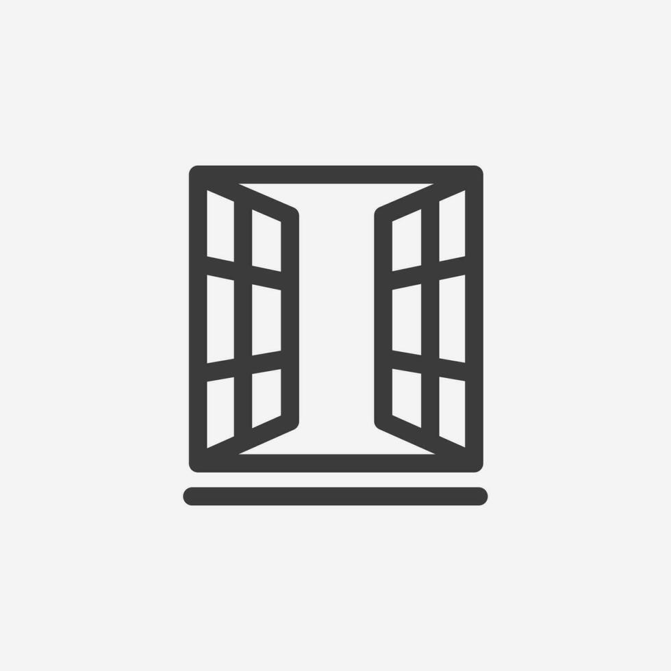 Window line flat icon vector. Premium quality symbol. Home, house symbol vector