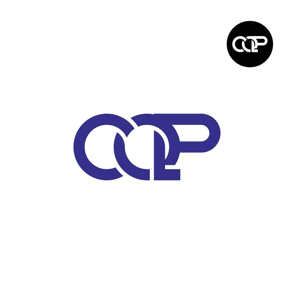 letra cqp monograma logo diseño vector