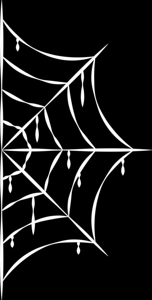 Side spider web halloween vector