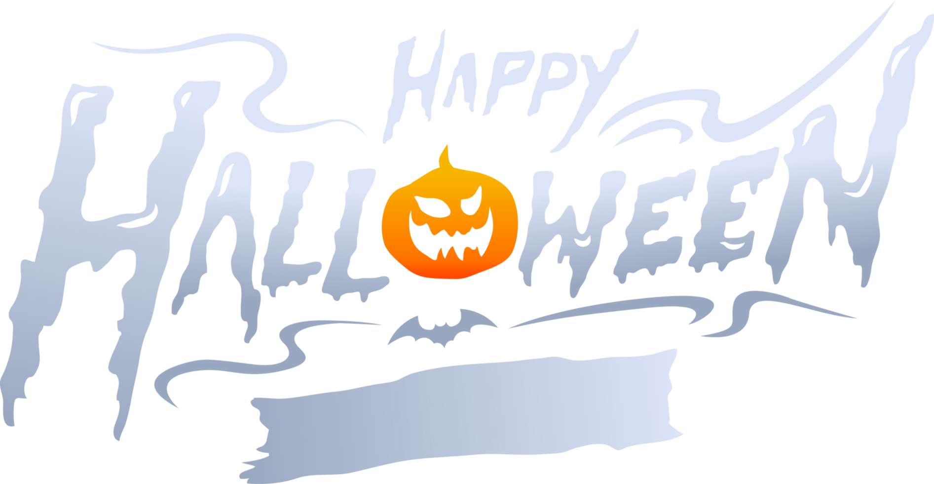 halloween letter logo with banner png