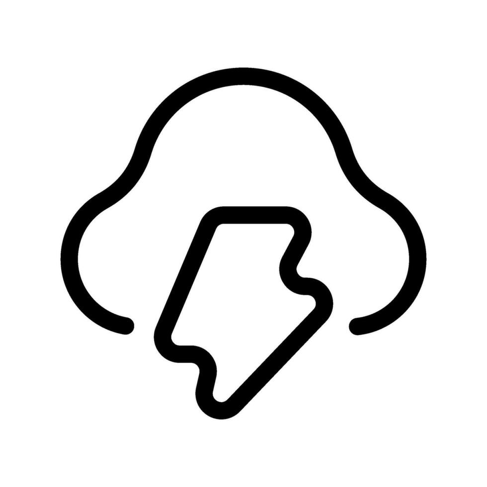 Cloudy Thunder Icon Vector Symbol Design Illustration