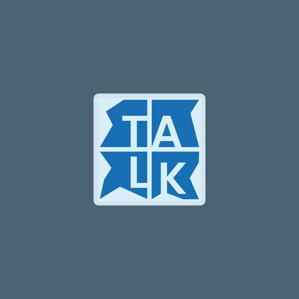 TALK logo design abstract 4 squares arrangement vector