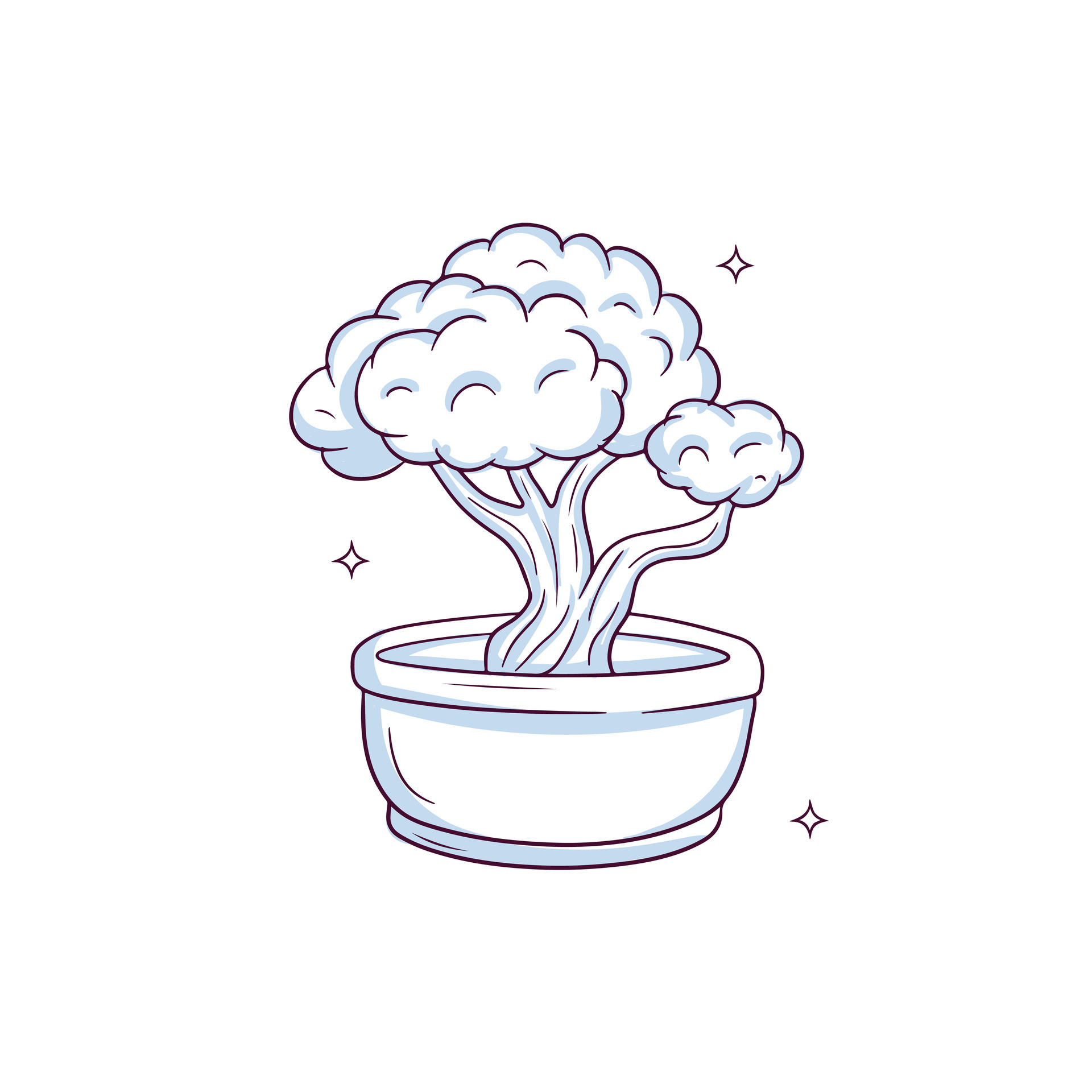 Hand drawn bonsai tree. Doodle Sketch Vector Illustration 27985143