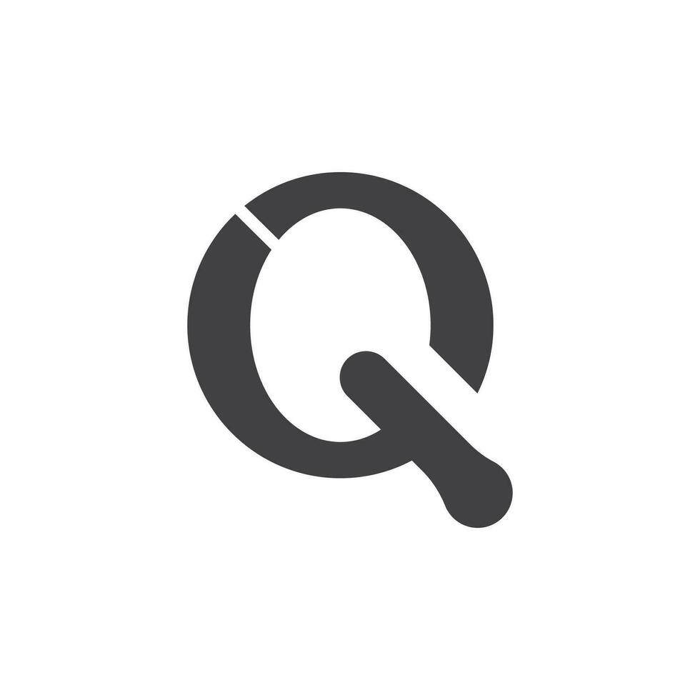 Q Letter Icon And Symbol Template vector