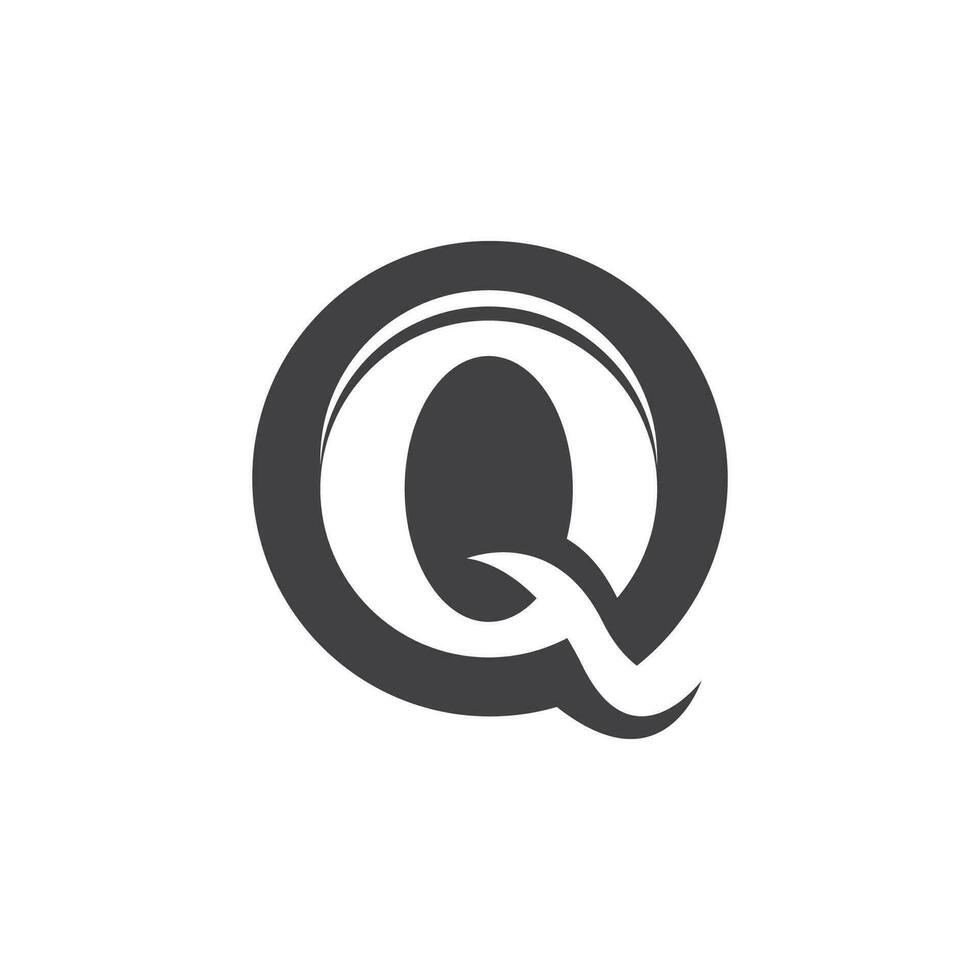 Q Letter Icon And Symbol Template vector