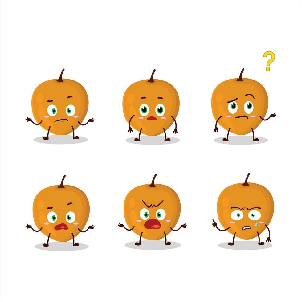 Cartoon character of lulo fruit with what expression vector