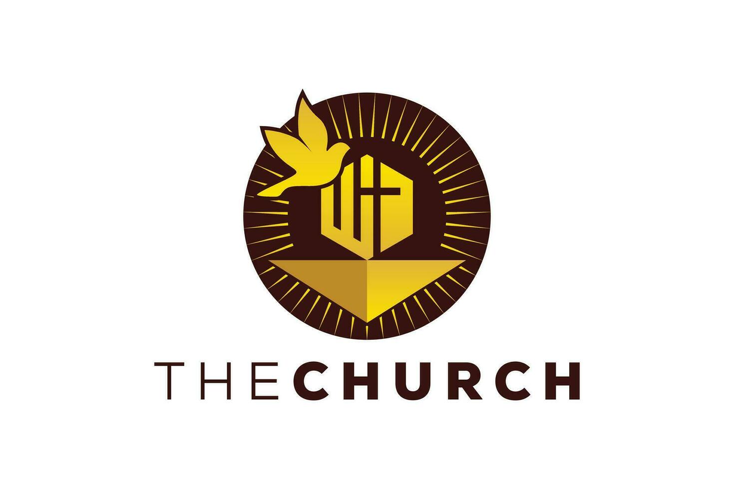 Trendy and Professional letter W church sign Christian and peaceful vector logo design