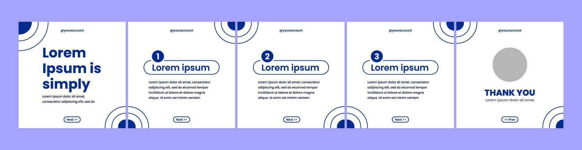 editable carousel slide template for social media posts. blue theme social media template vector