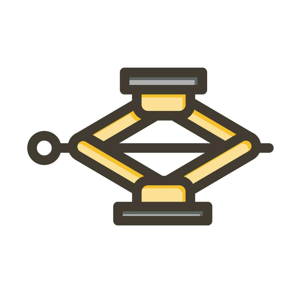 Car Jack Vector Thick Line Filled Colors Icon For Personal And Commercial Use.