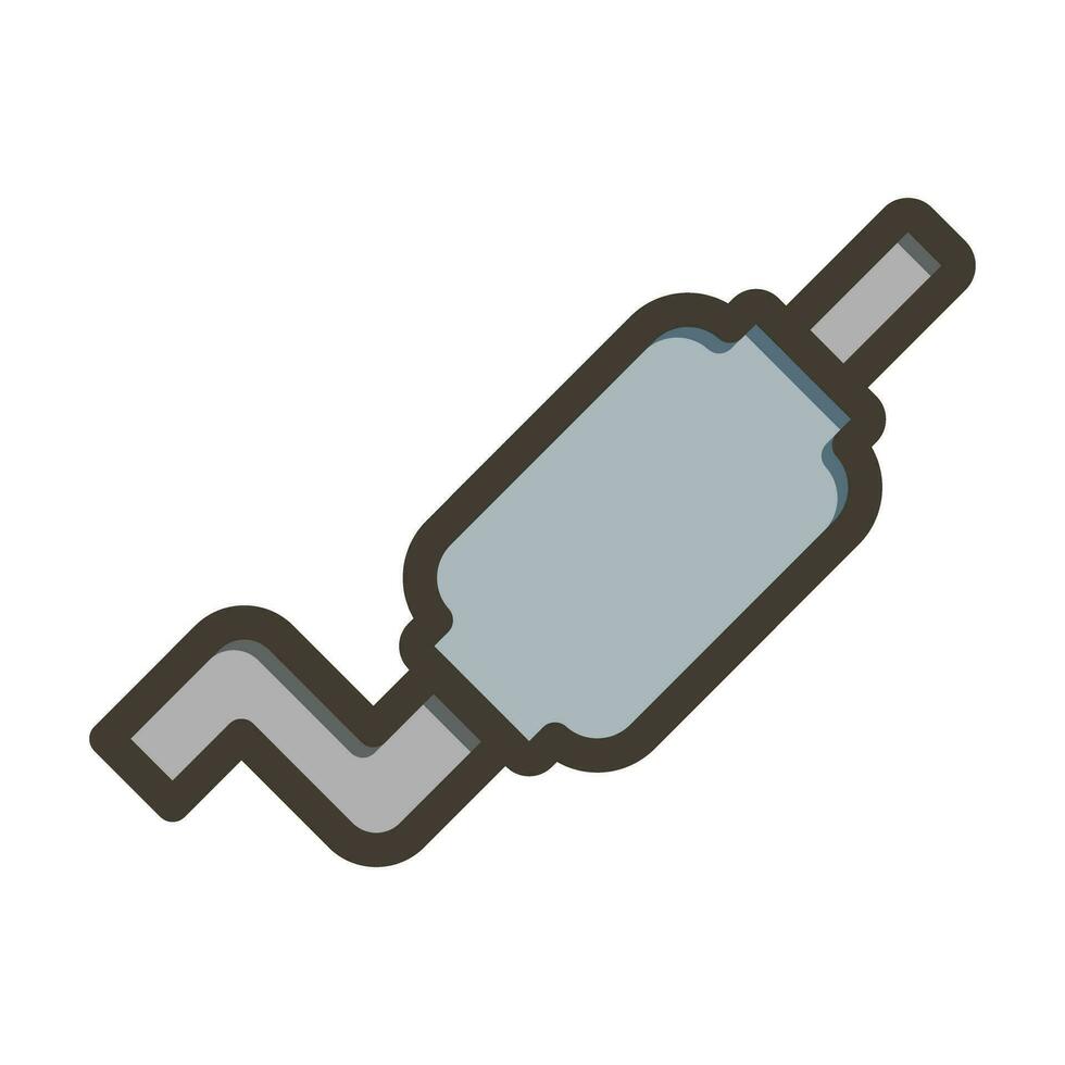 Exhaust Pipe Vector Thick Line Filled Colors Icon For Personal And Commercial Use.