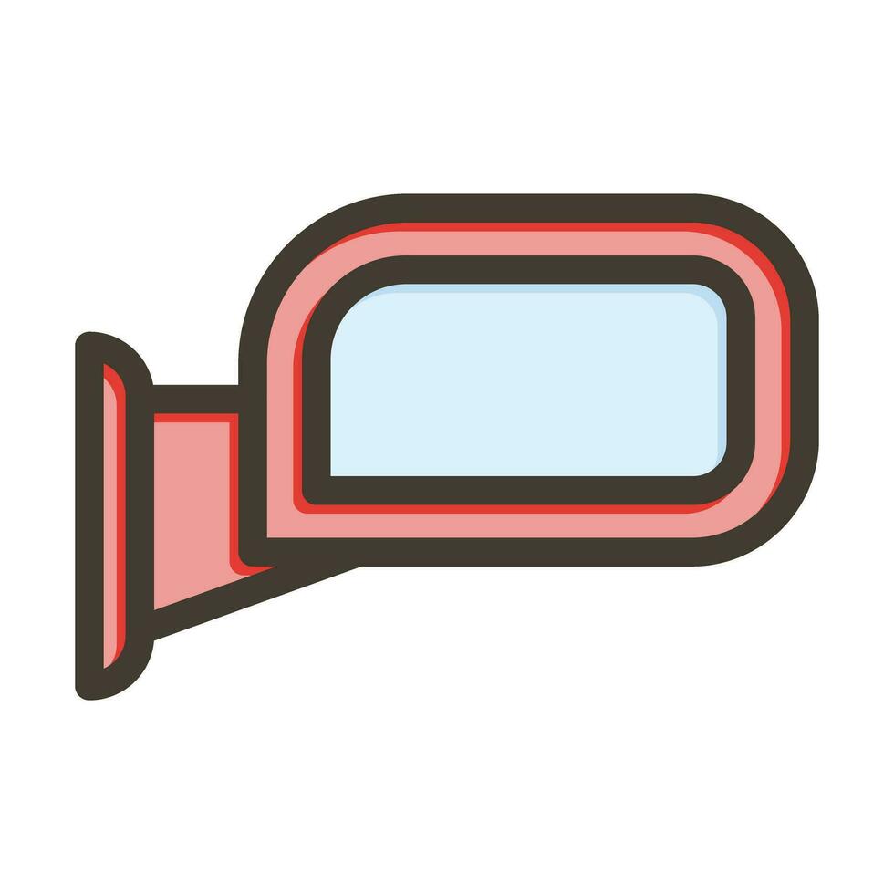 Side Mirror Vector Thick Line Filled Colors Icon For Personal And Commercial Use.