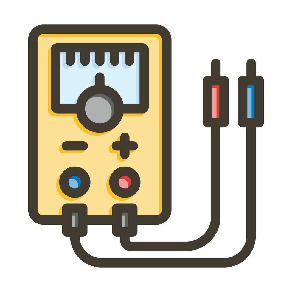 Voltmeter Vector Thick Line Filled Colors Icon For Personal And Commercial Use.