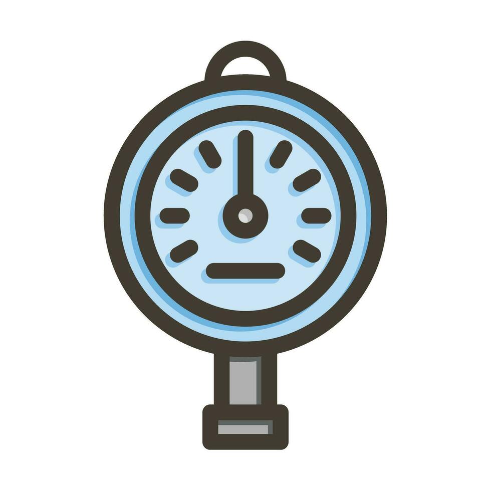 Pressure Meter Vector Thick Line Filled Colors Icon For Personal And Commercial Use.