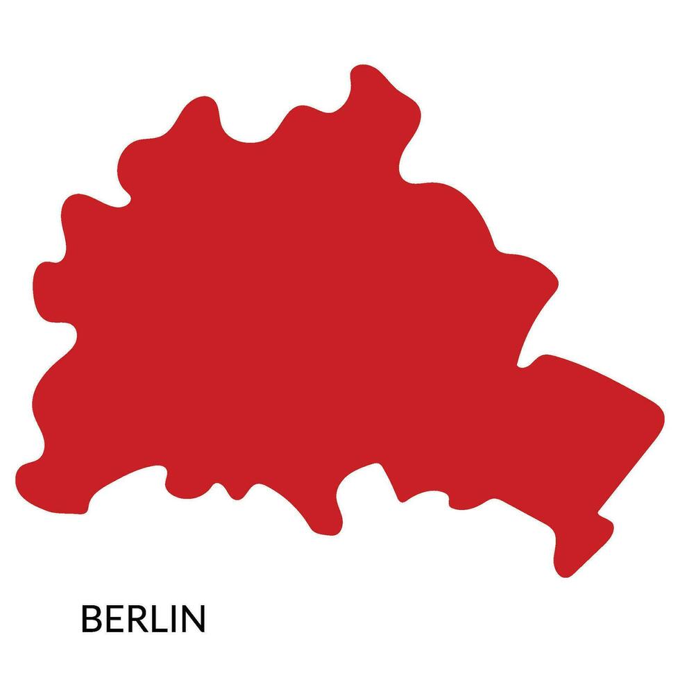 Berlin map, German map. Map of Germany in red color vector