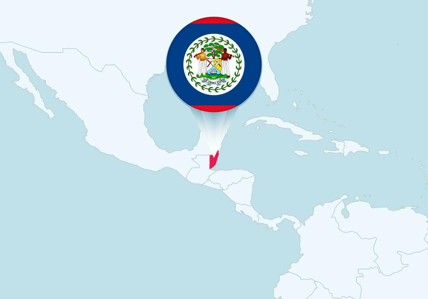 America con seleccionado belice mapa y belice bandera icono. vector