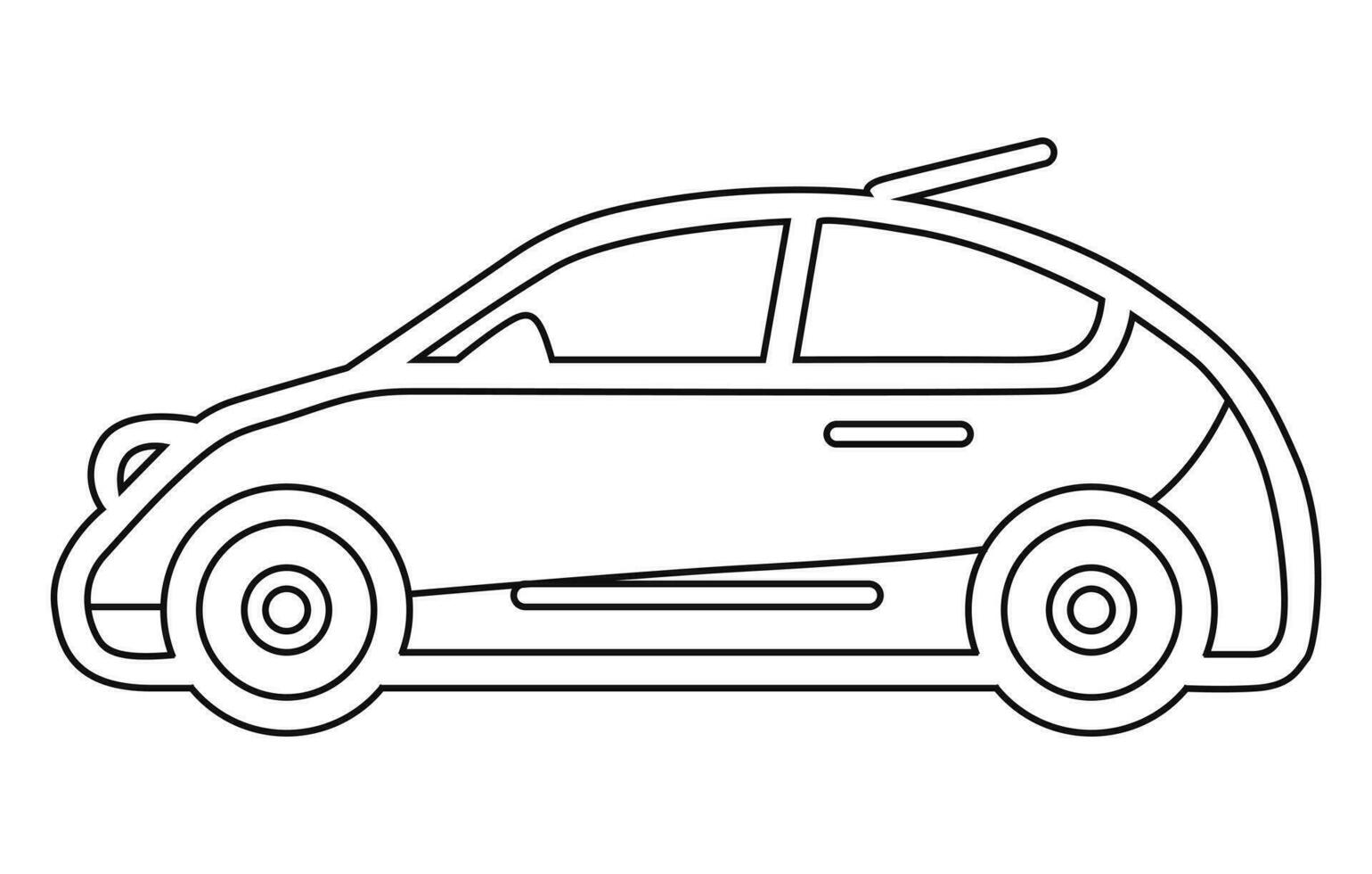 Hybrid car vector outline , A hand drawn line Hybrid Car logo ,