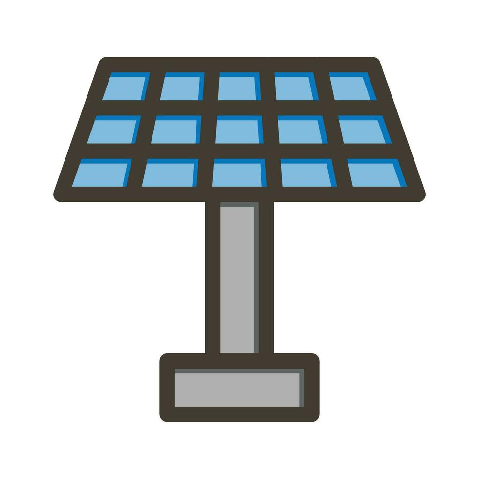 Solar Panel Vector Thick Line Filled Colors Icon For Personal And Commercial Use.