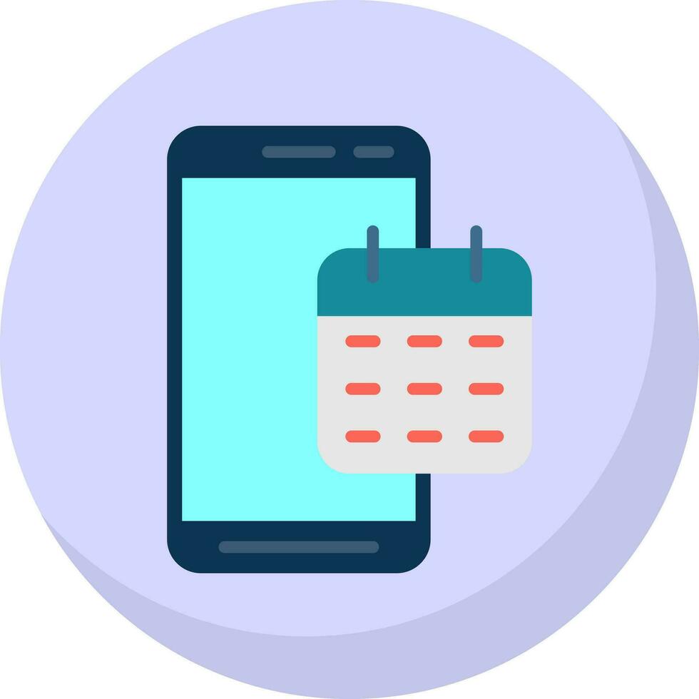 Mobile Calendar  Vector Icon Design