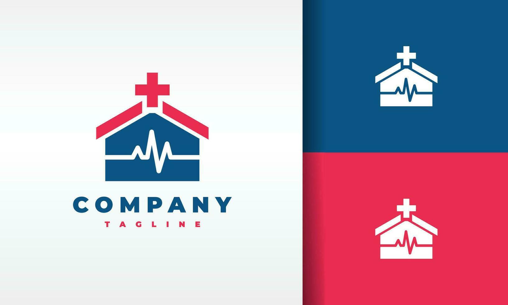 home plus heartbeat logo vector